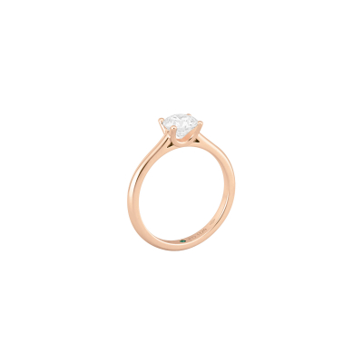 Solitaire 4 griffes ""C"" de Courbet en or rose 18K et diamant synthétique - Courbet