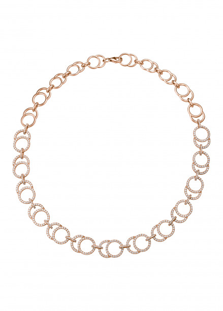 Collier CELESTE pavé en or rose - Porté - Courbet - Courbet