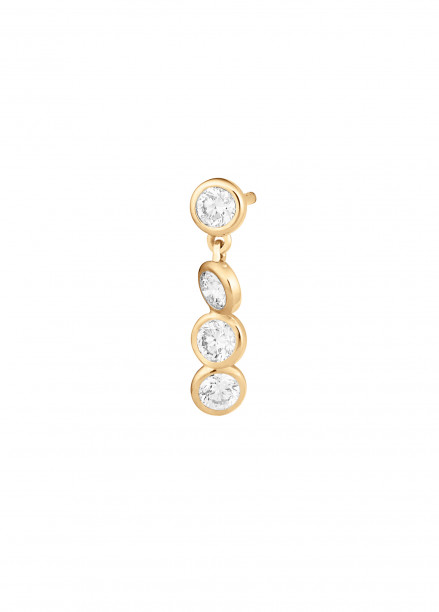 Boucles d’oreilles 2 COURBET - Or jaune 18K (2,10 g), 8 diamants 0,80 ct - Courbet