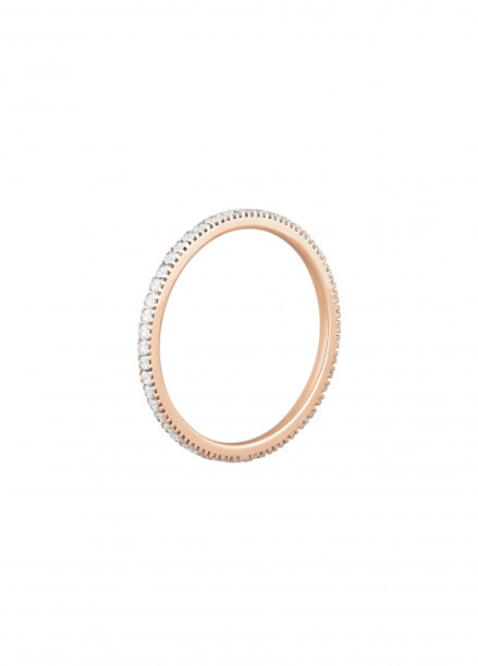 Alliance full-pavée (1 mm) - Or rose 18K (1,00 g), diamants 0,30 ct - Courbet