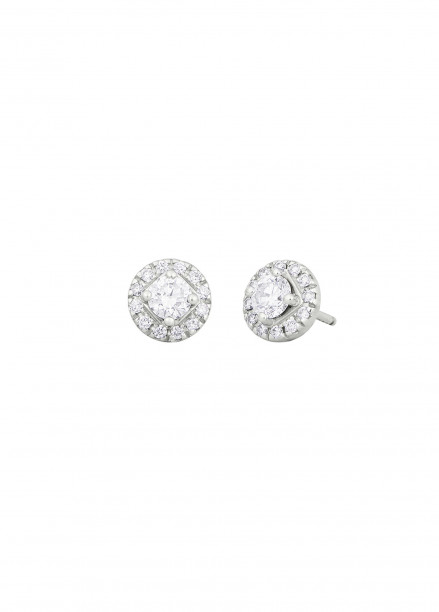 Boucles d'oreilles - Or blanc 18K (2,50 g), diamants 0,55 carat - Courbet