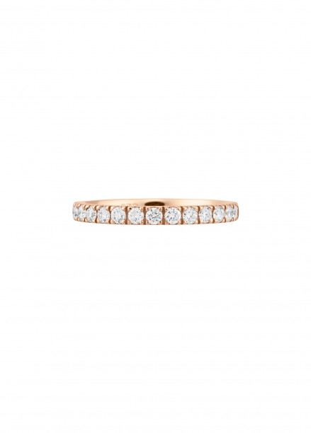 Alliance demi-pavée (2,3 mm) - Or rose 18K (2,90 g), diamants 0,40 ct - Courbet