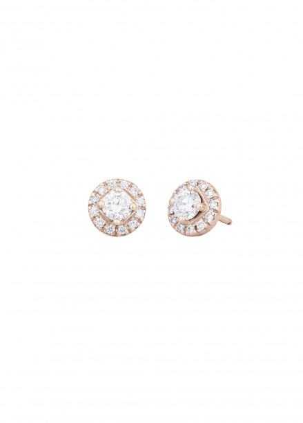 Boucles d'oreilles - Or rose 18K (2,50 g), diamants 0,55 carat - Courbet