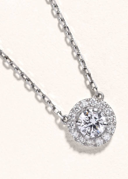 Collier Halo - Or blanc 18K (4,00 g), diamants 0,30 ct - Courbet