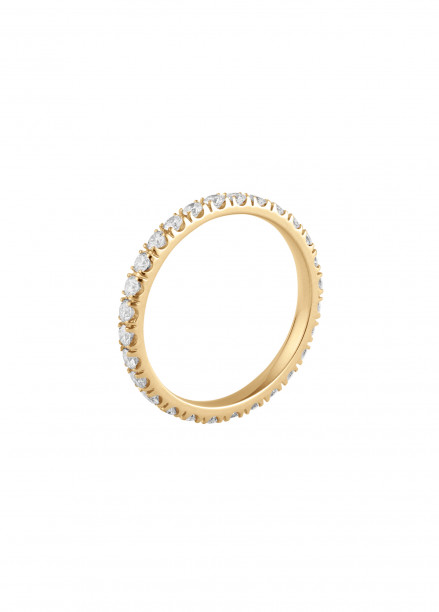 Alliance full-pavée (1,8mm) - Or jaune 18K (1,50 g), diamants 0,60 ct - Courbet