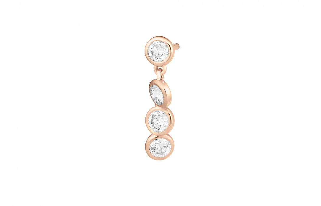 Boucles d’oreilles 2 COURBET - Or rose 18K (2,10 g), 8 diamants 0,80 ct - Courbet