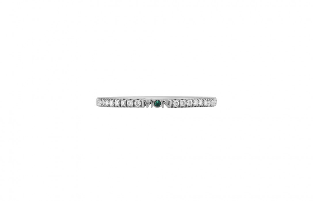 Alliance full-pavée (1,4 mm) - Or blanc 18K (1,00 g), diamants 0,20 ct - Courbet