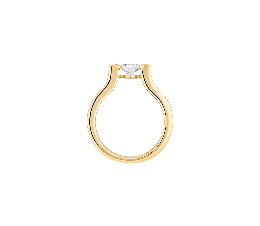 Bague Icone - Or jaune 18K (8,00 g), diamant 0,7 ct - Face