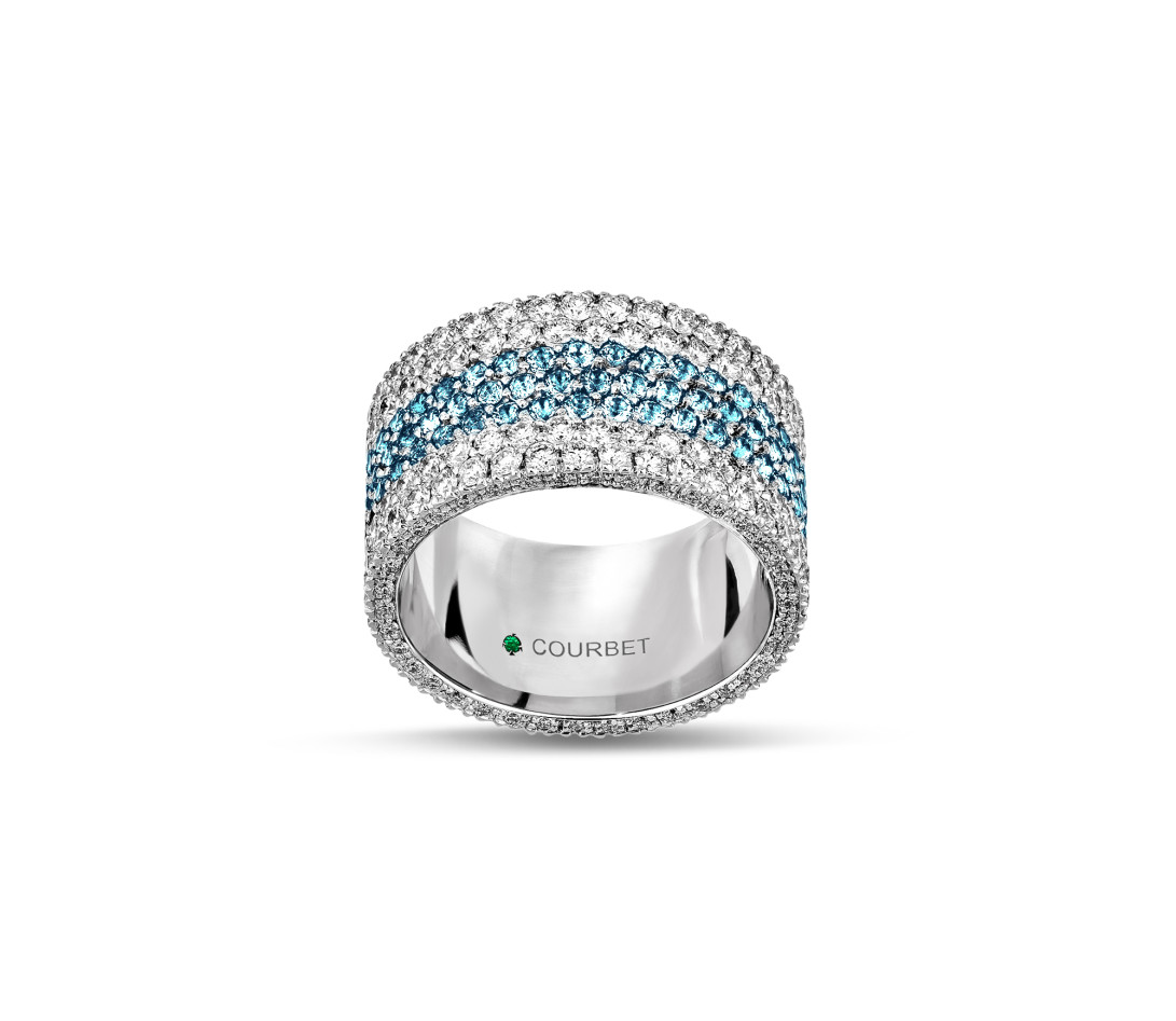 Bague Or Blanc et Diamants de synthèse 4,25 cts - Horizon - Courbet - Vue 3