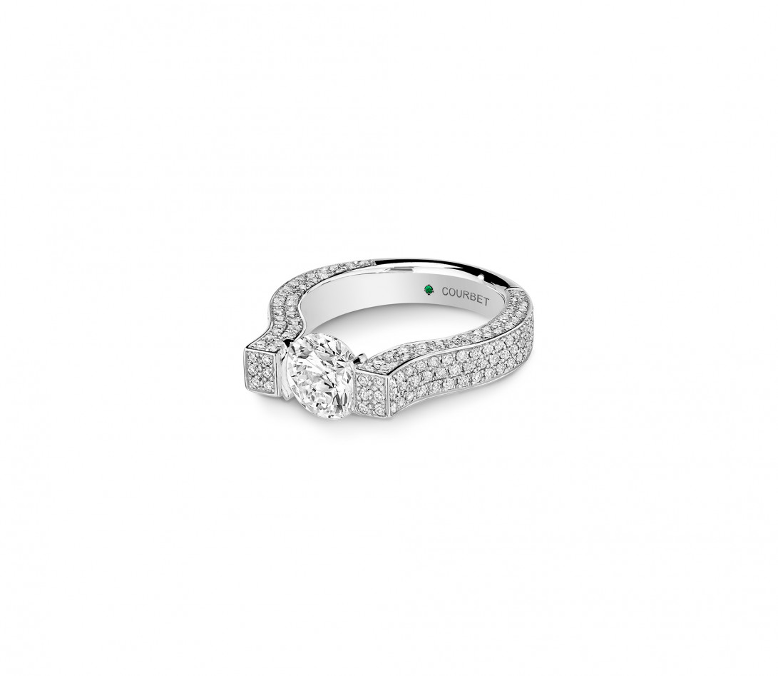 Bague Icône pavée en or blanc 1,2ct