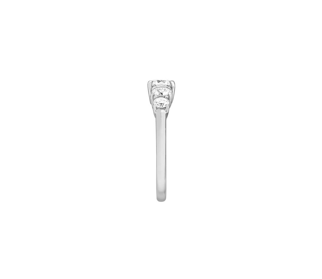 Bague solitaire Quintet - Or blanc 18K (4,50 g), 5 diamants 1,20 cts - Côté