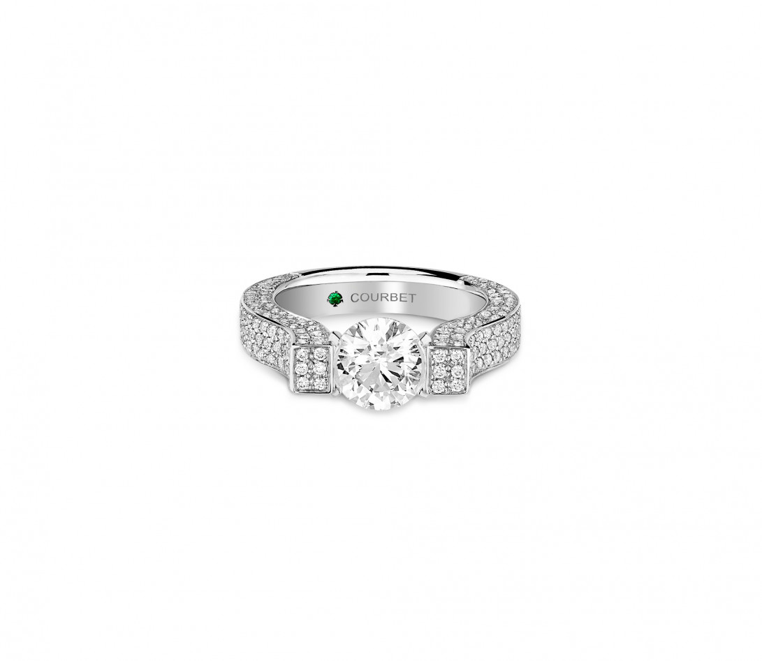 Bague Icône pavée en or blanc 0,75ct