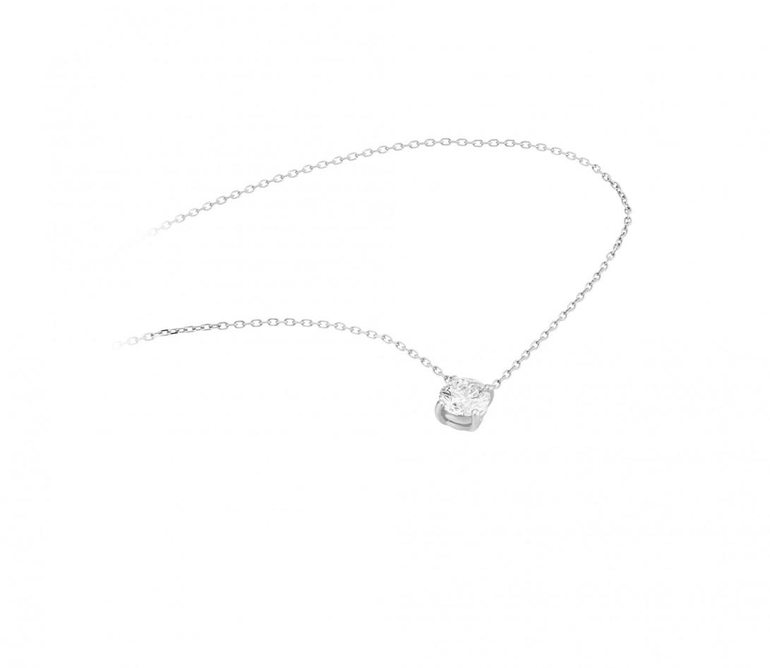 Collier quatre griffes - Or blanc 18K (3,60 g), diamant 1 ct - Vue 2