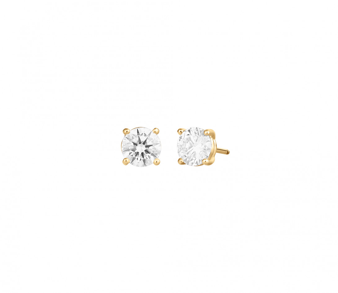 Boucles d'oreilles 4G en or jaune et diamants de synthèse 0,8ct