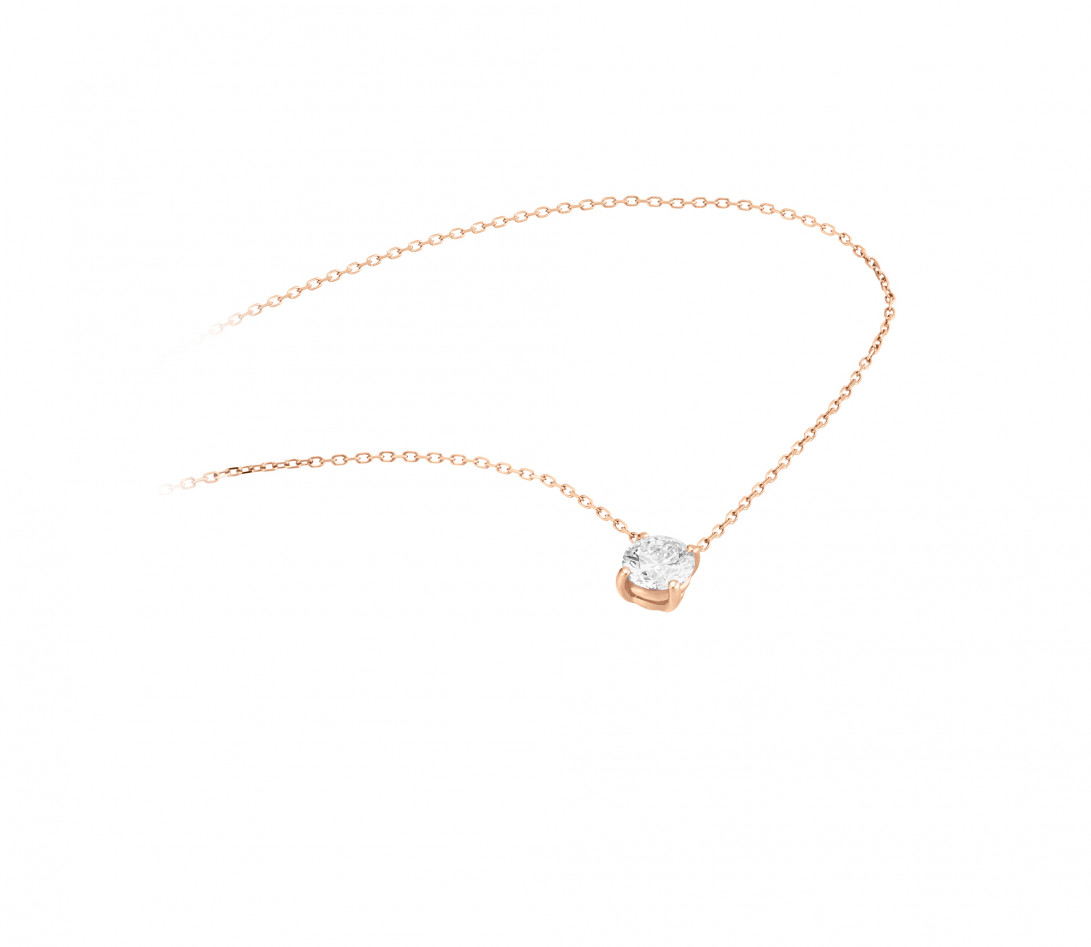 Collier 4G en or rose et diamants de synthèse 0,8ct