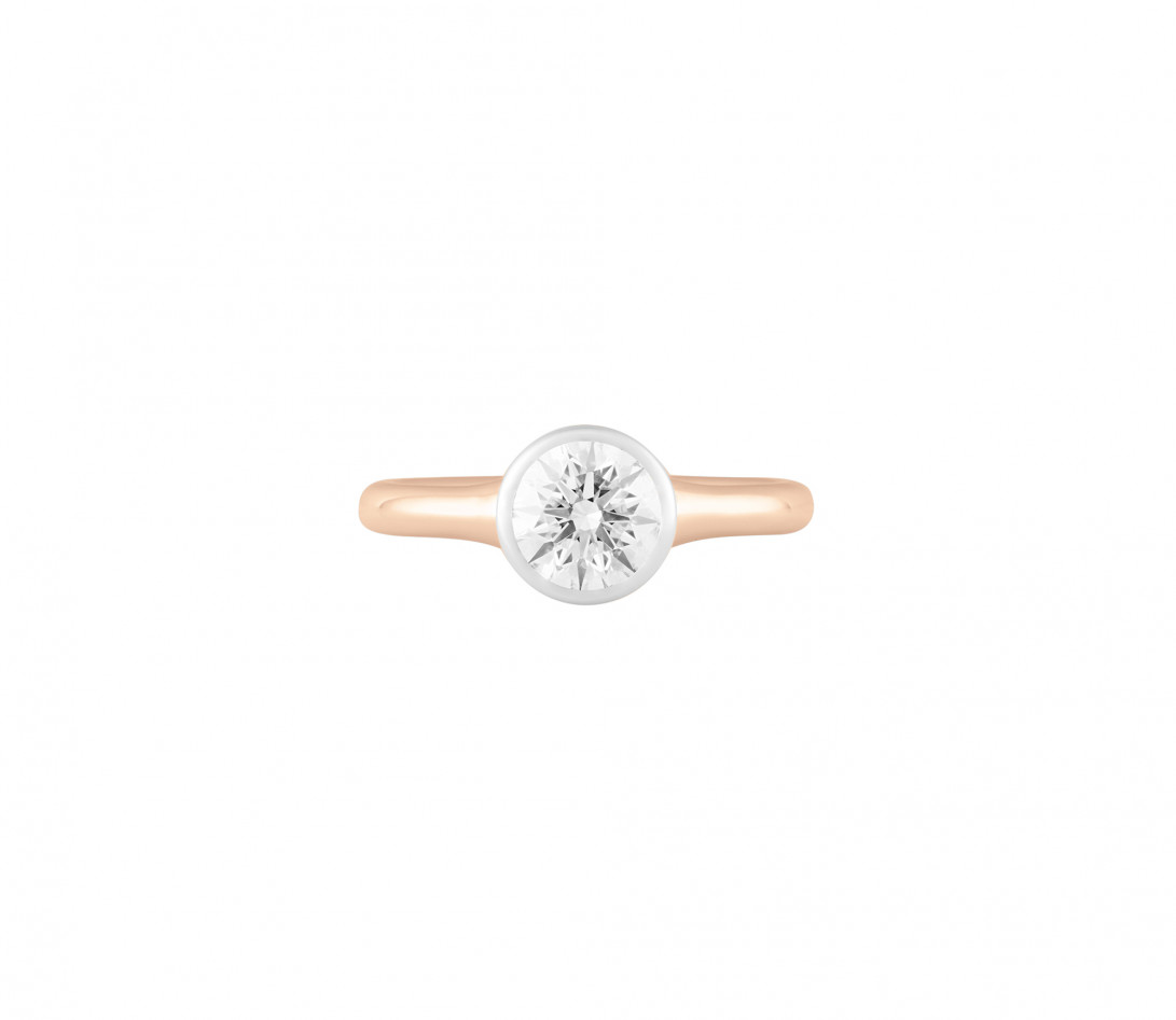 Bague Origine - Or rose 18K (3,00 g), diamant 1 ct - Face