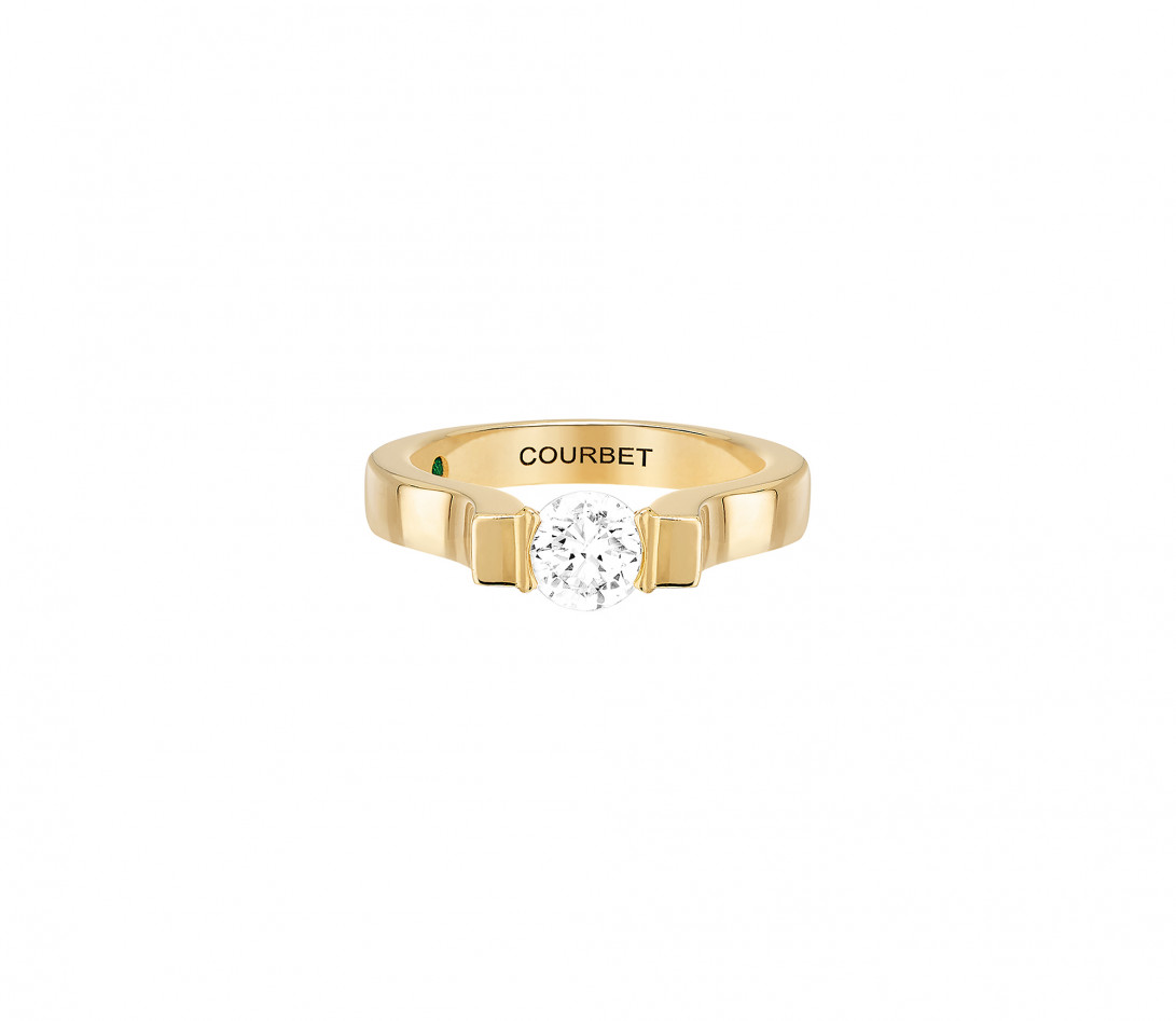 Bague Icone - Or jaune 18K (8,00 g), diamant 0,7 ct - Profil