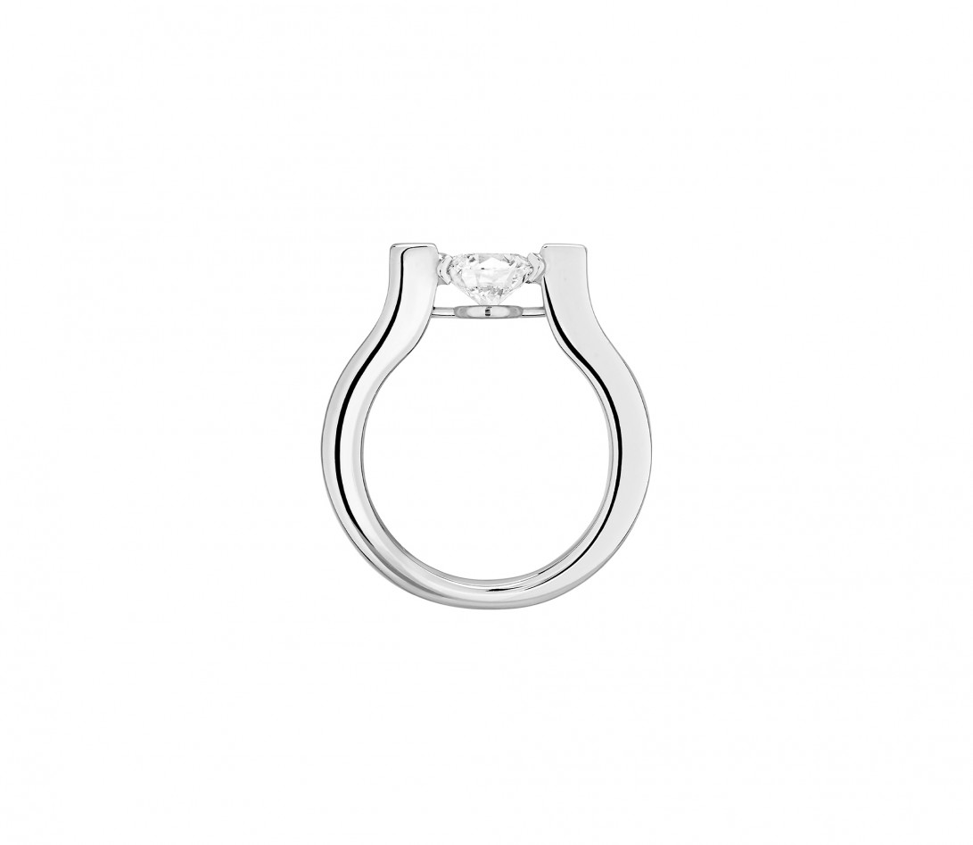 Bague Icone - Or Blanc 18K (8,00 g), diamant 0,7 ct