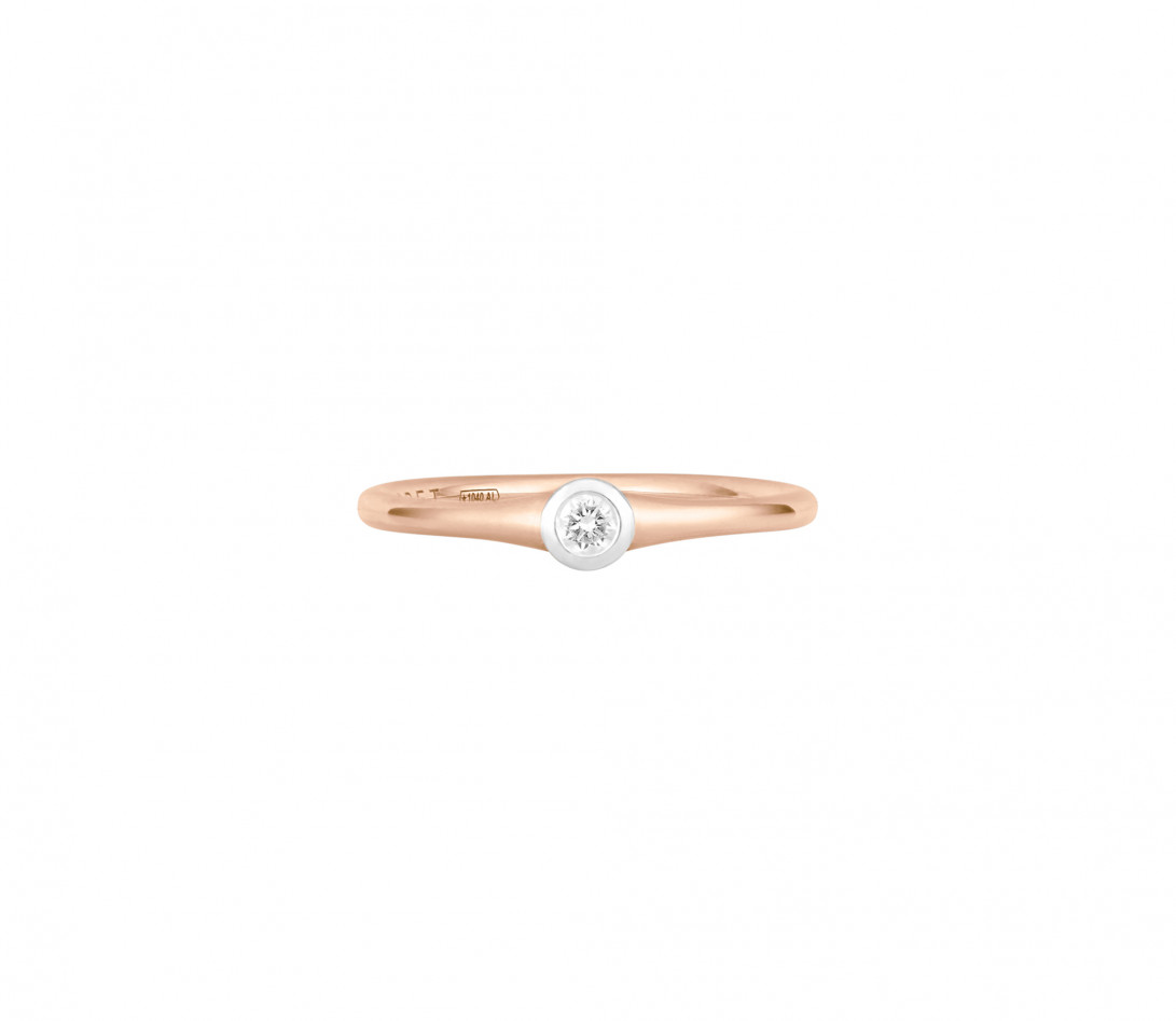 Bague Origine - Or rose 18K (2,60 g), diamant 0,10 ct - Face