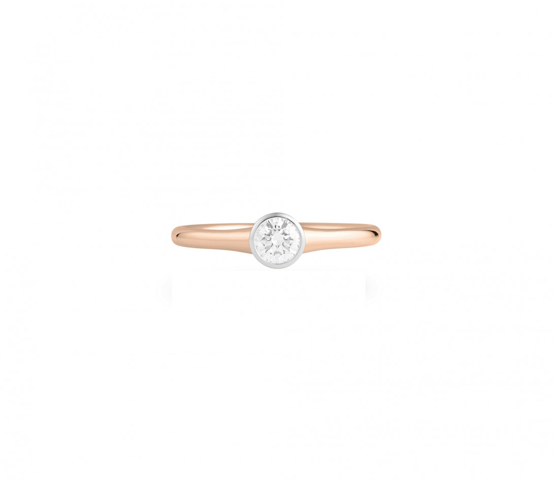 Bague Origine - Or rose 18K (3,00 g), diamant 0,30 ct - Face