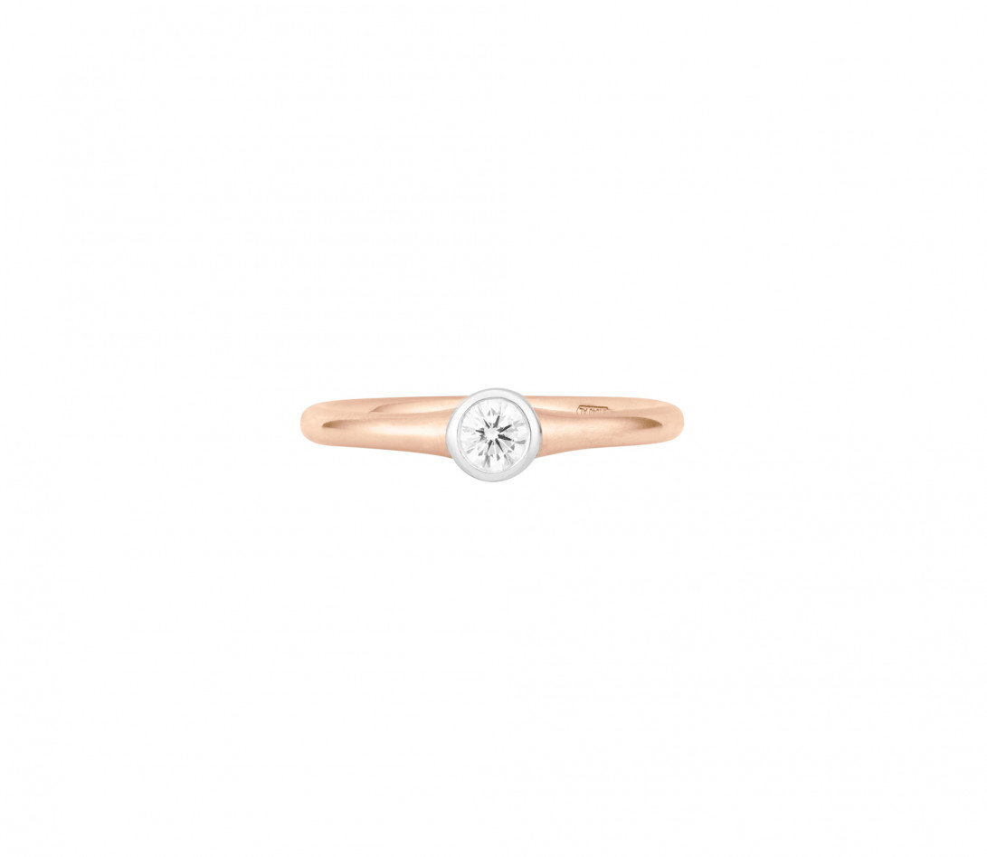 Bague Origine - Or rose 18K (2,70 g), diamant 0,20 ct - Face