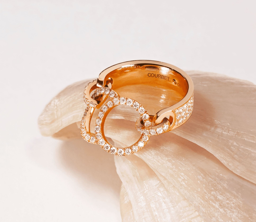 Bague CELESTE full pavée en or rose - Vue 4