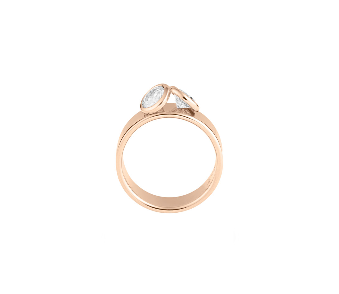 Bague 2Courbet - Or rose 18K (7,00 g),  diamant 1 carat - Vue 2