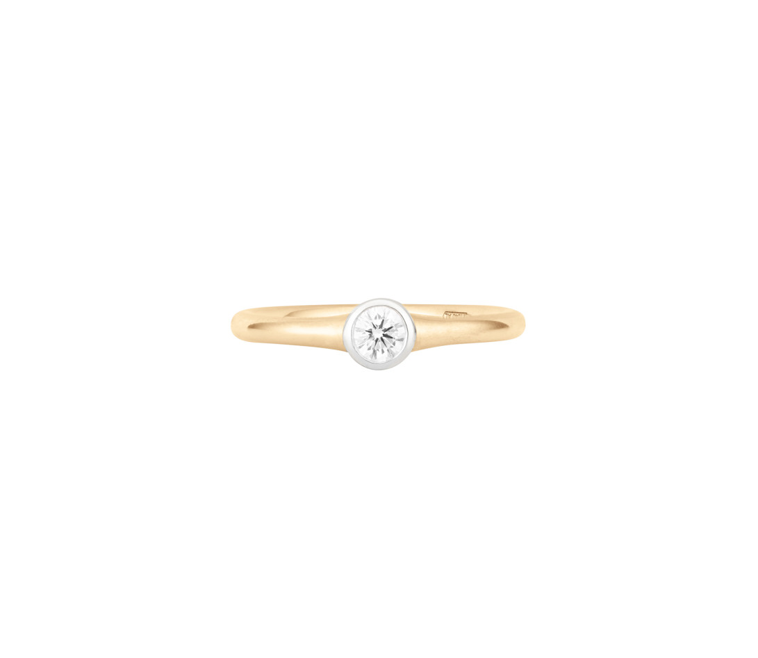 Bague Origine - Or jaune 18K (2,70 g), diamant 0,20 ct - Face