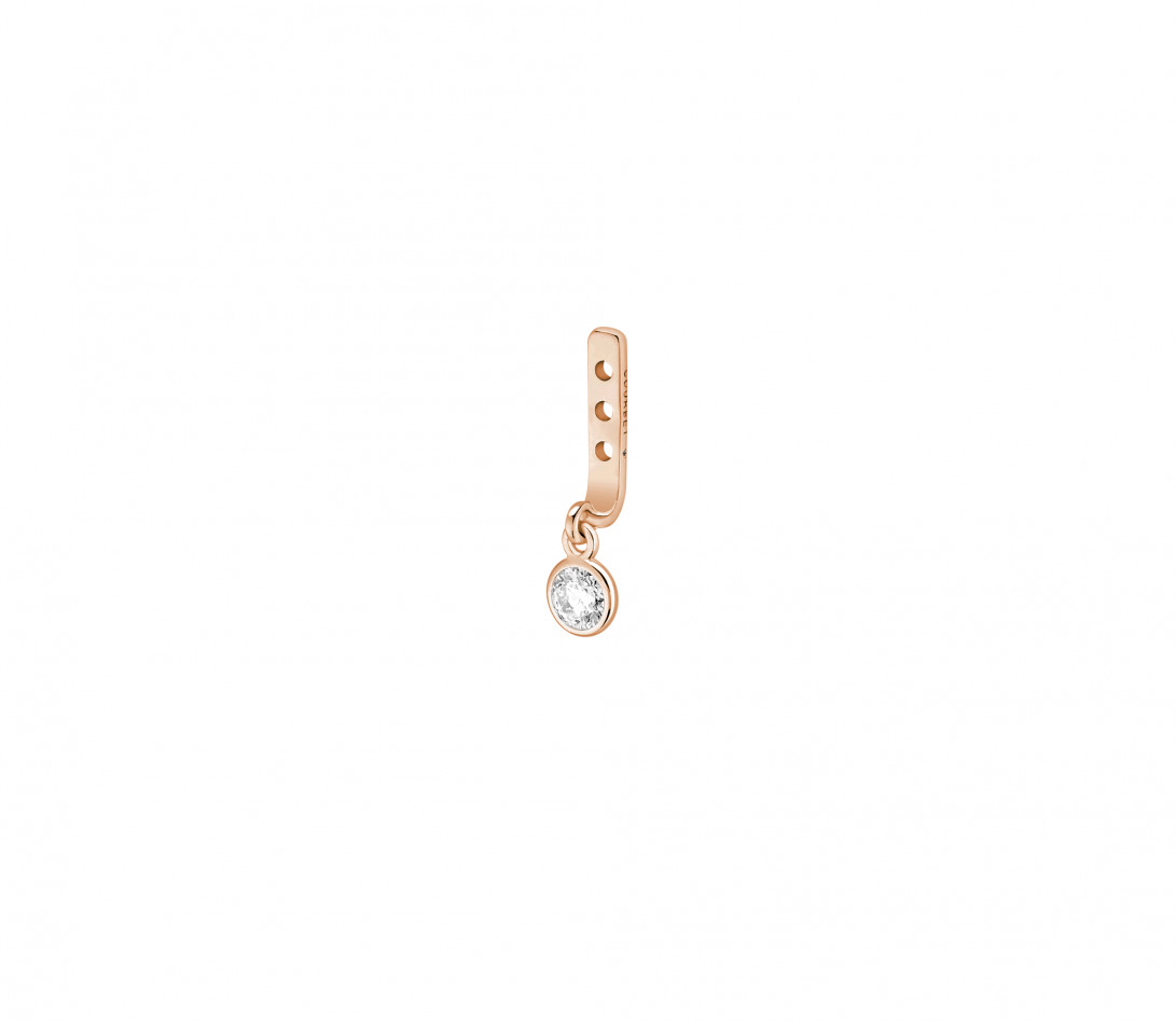 Accessoire dessous de lobe ORIGINE en or rose 18K et diamant de synthèse 0,1ct - Vue 1