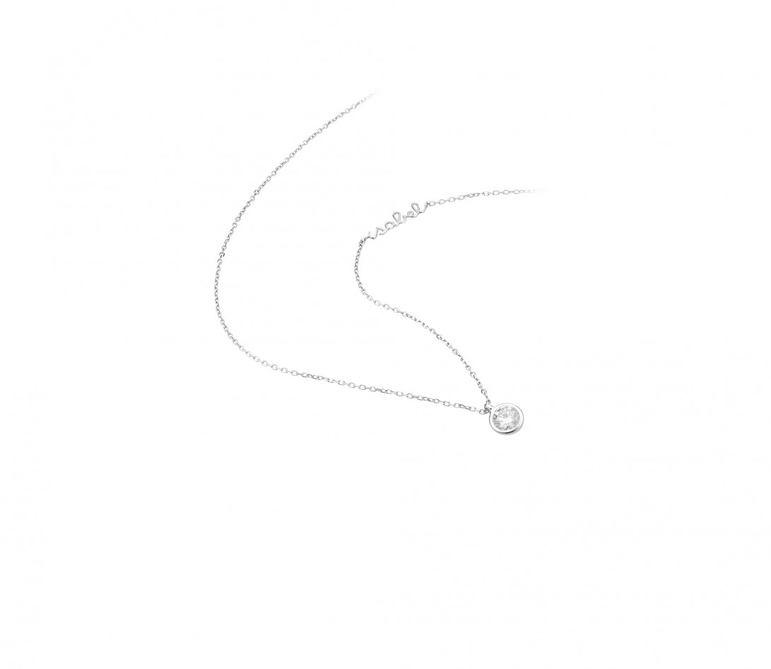 Collier Origine personnalisé - Or blanc 18K (1,70 g), diamants 0,3 cts - Vue 2