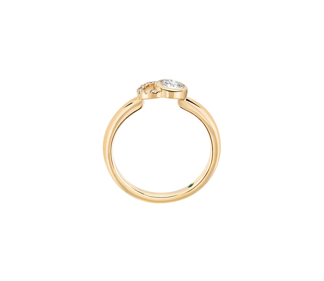 Bague CO - Or jaune 18K, diamants synthétiques - Vue 3