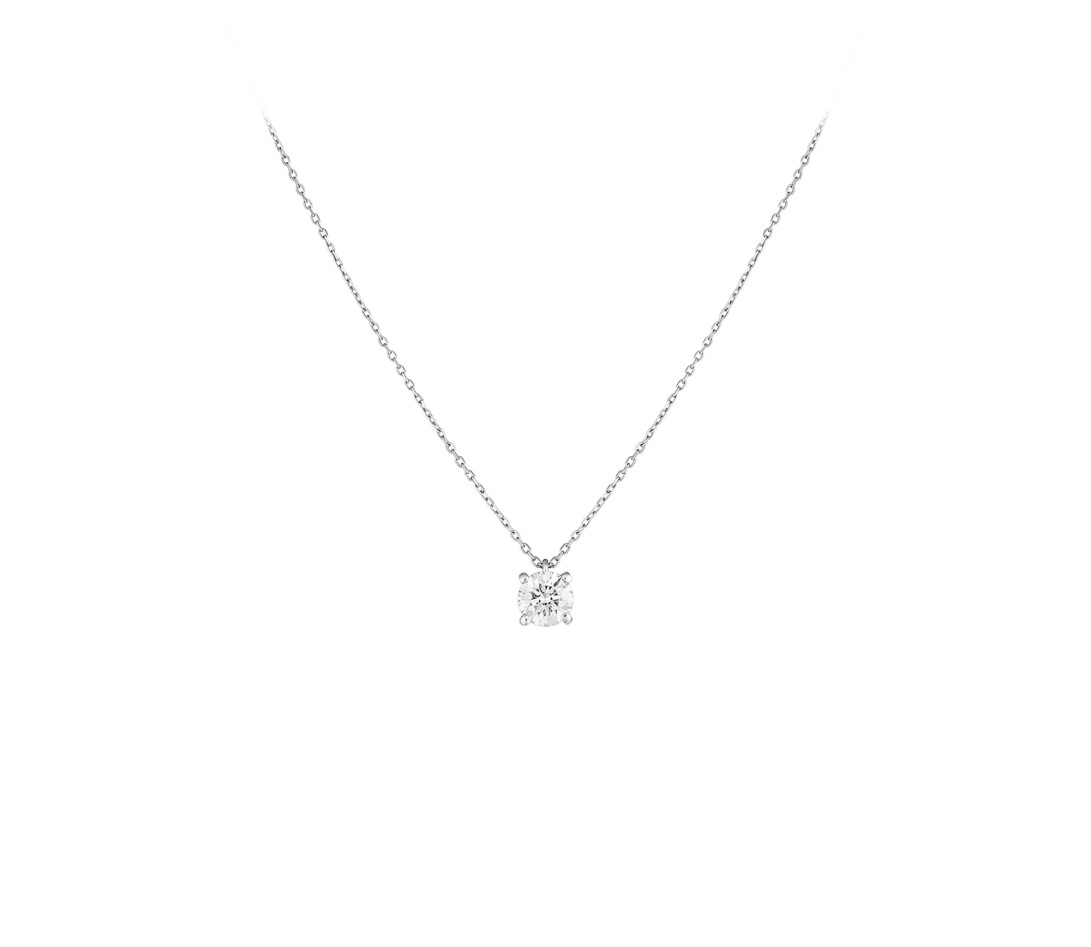 Collier 4G en or blanc et diamants de synthèse 0,8ct