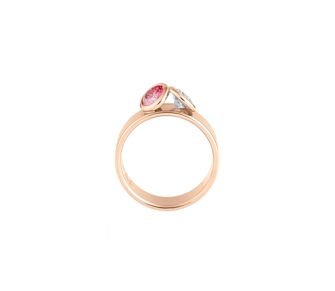 Bague 2Courbet - Or rose 18K (7,00 g),  diamant 1 carat - Vue 2