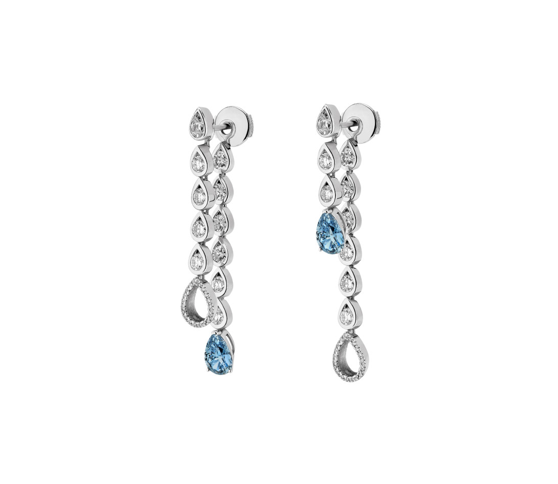 Boucles d'oreilles Water en or blanc