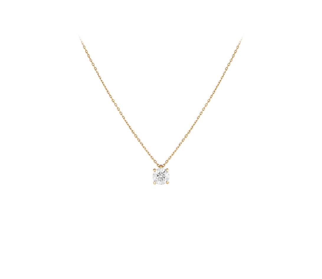 Collier 4G en or jaune et diamants de synthèse 0,8ct