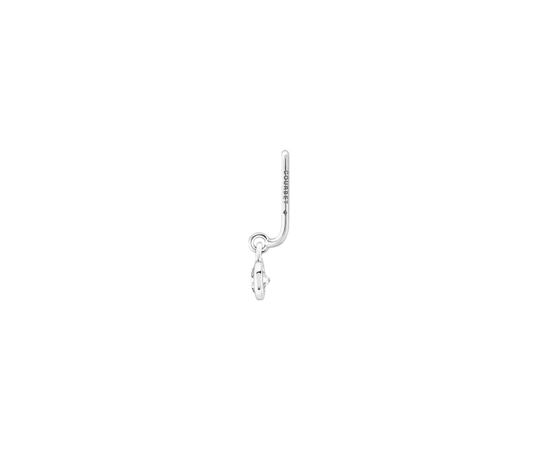 Accessoire dessous de lobe ORIGINE en or blanc 18K et diamant de synthèse 0,1ct - Vue 2