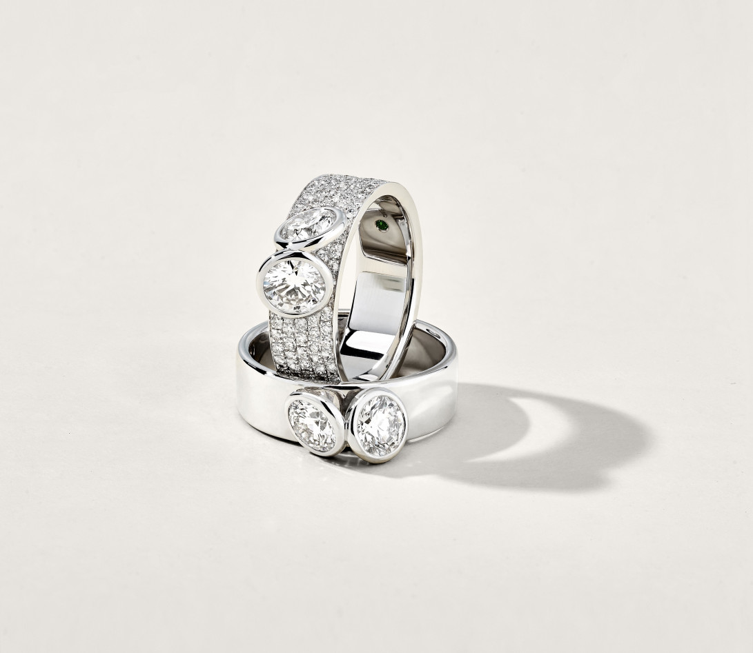 Bague 2 Courbet - Or blanc 18K (7,00g), 2 diamants 1ct - Vue 7