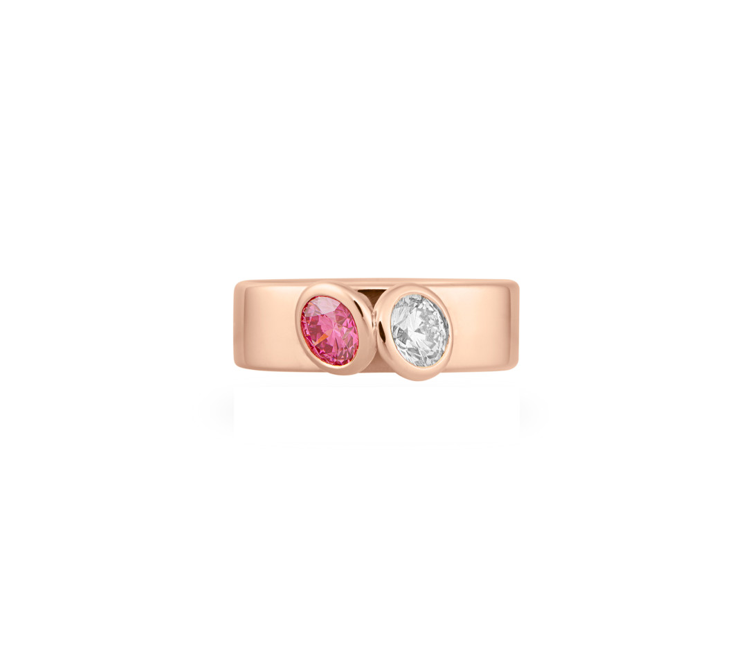 Bague 2Courbet - Or rose 18K (7,00 g),  diamant 1 carat - Vue 3