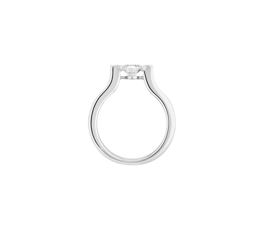 Bague Icone - Or Blanc 18K (8,00 g), diamant 0,7 ct