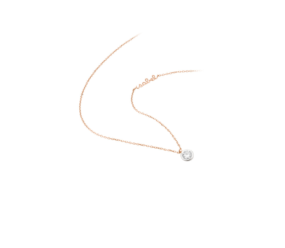 Collier Origine personnalisé - Or rose 18K (1,70 g), diamants 0,3 cts - Vue 2