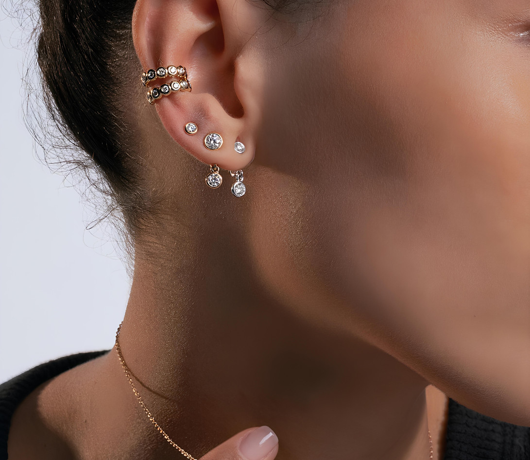 Ear cuff ORIGINE en or blanc