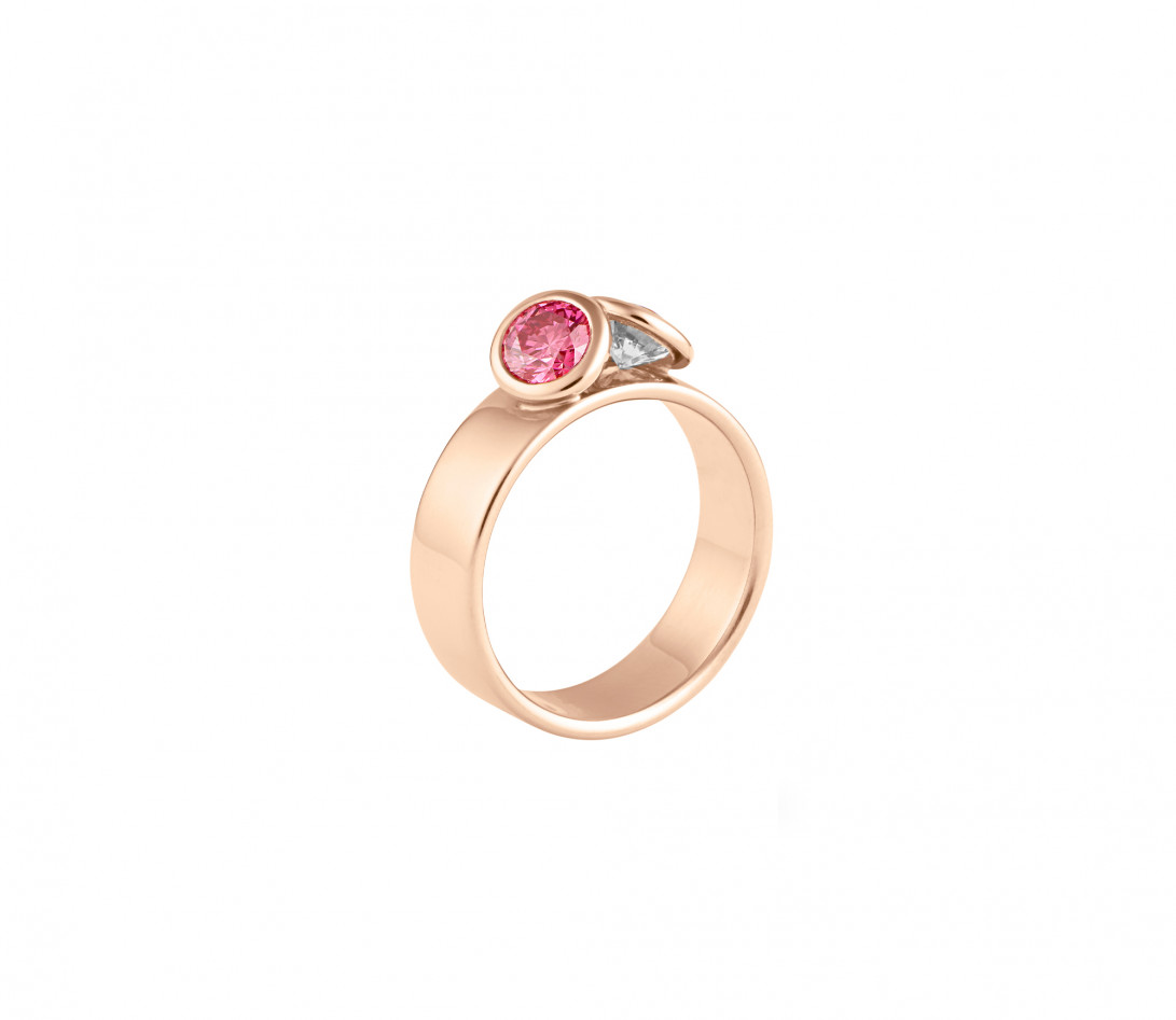 Bague 2Courbet - Or rose 18K (7,00 g),  diamant 1 carat - Vue 1