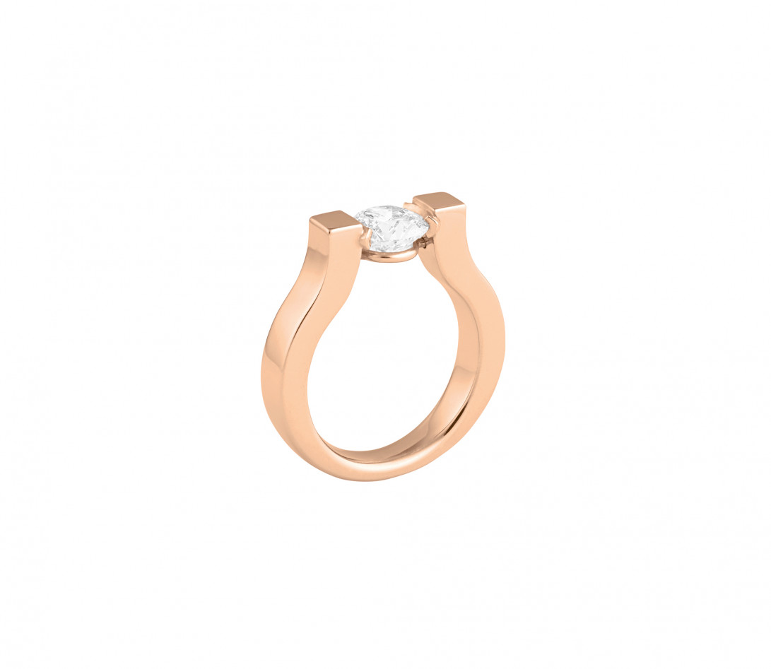 Bague Icone - Or rose 18K (9,50 g), diamant 1,2 cts - Profil