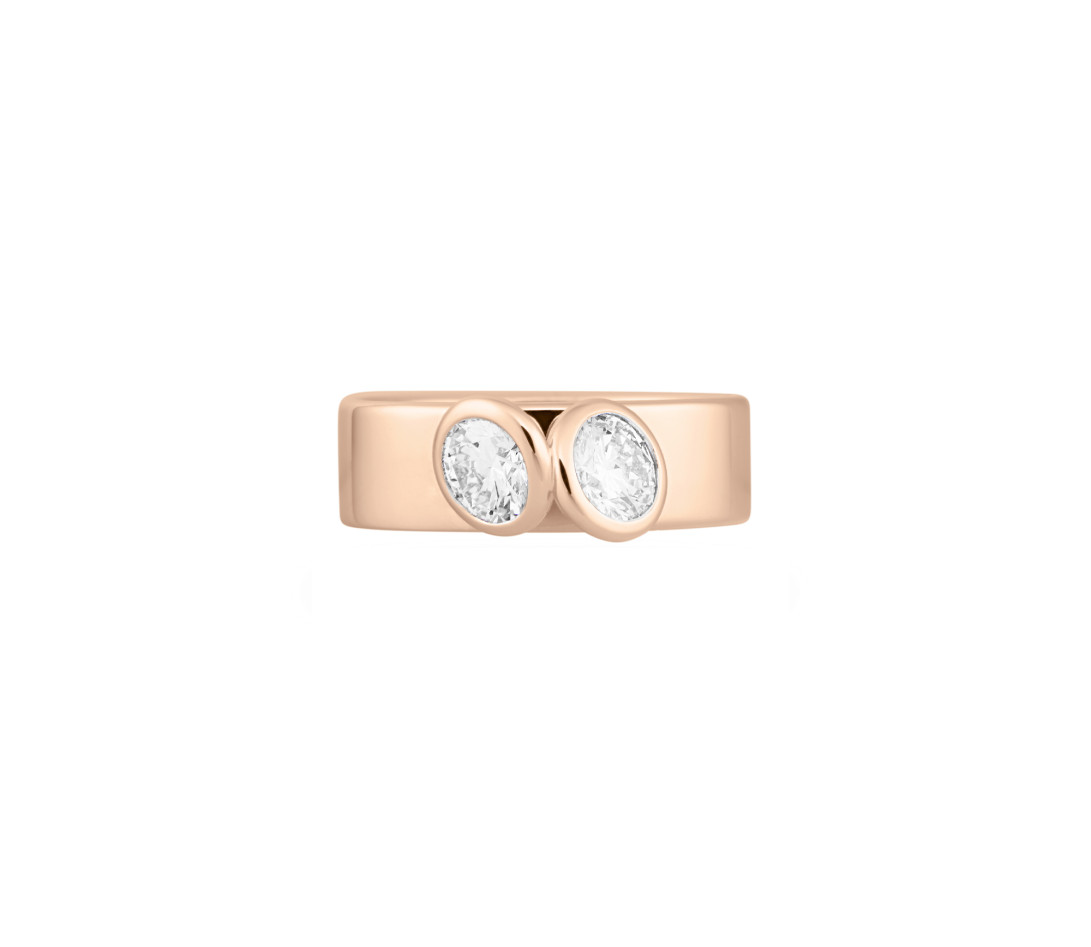 Bague 2Courbet - Or rose 18K (7,00 g),  diamant 1 carat - Vue 3