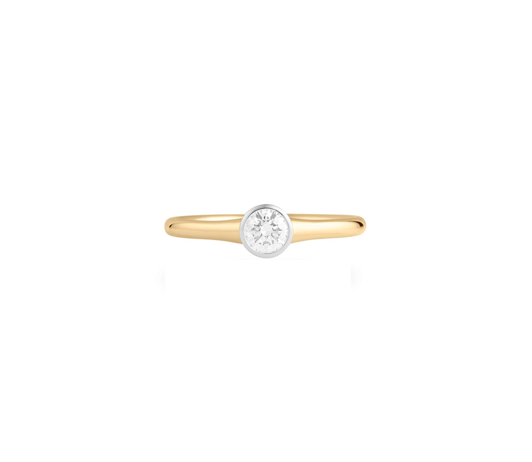 Bague Origine - Or jaune 18K (3,00 g), diamant 0,30 ct - Face