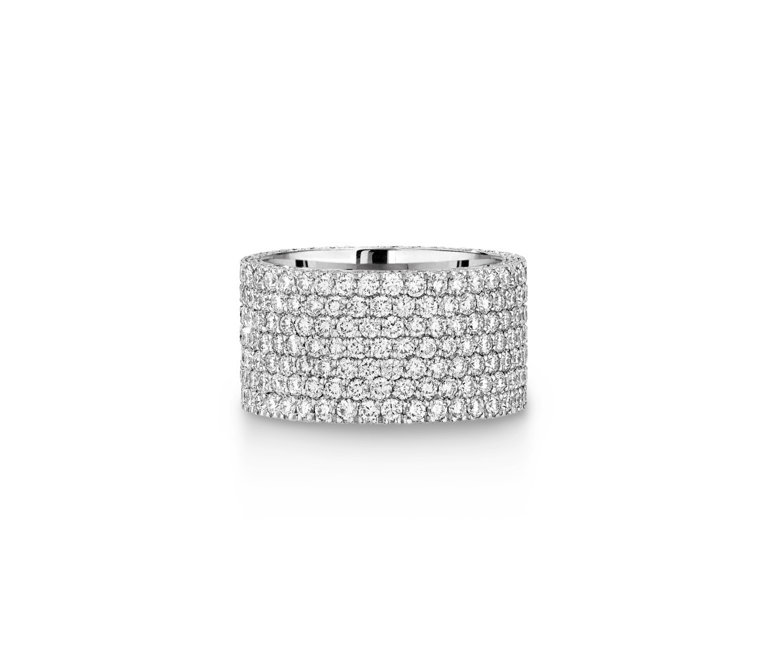 Bague TENNIS blanche en or blanc 18k