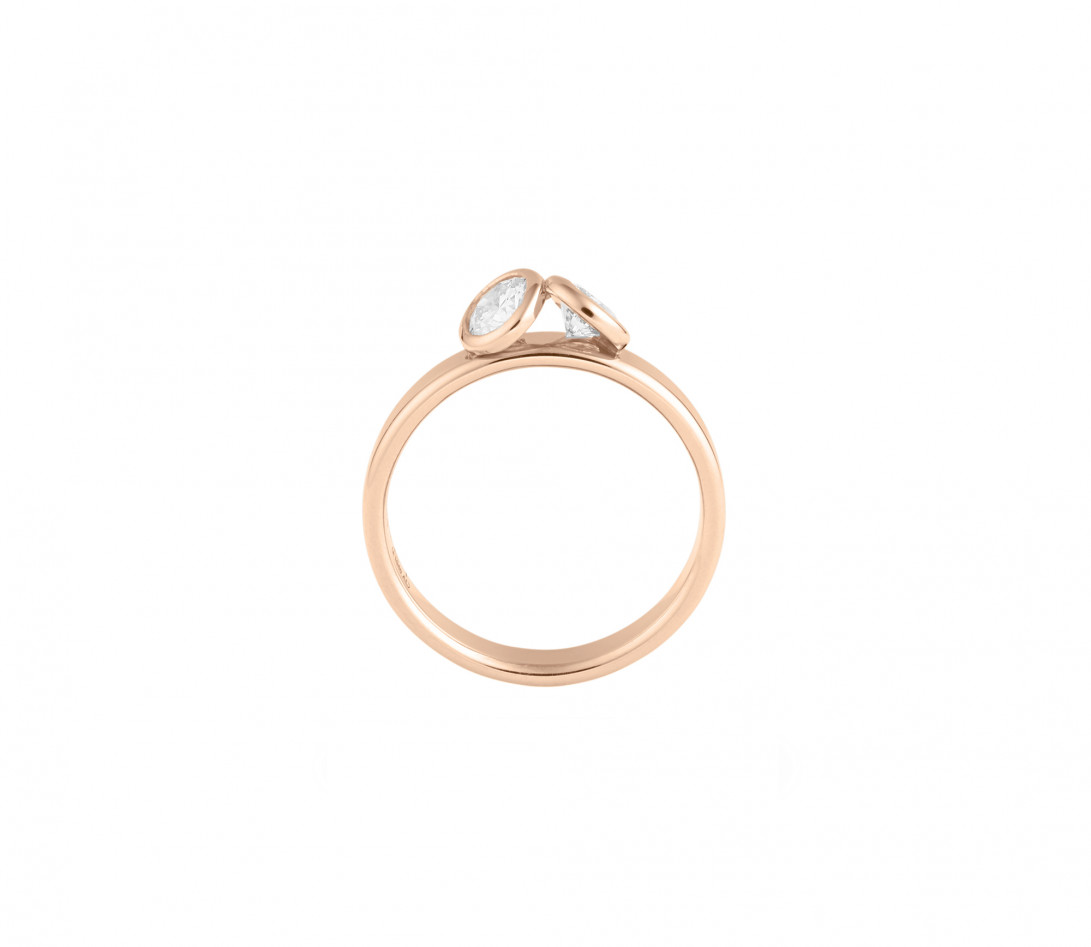 Bague 2 Courbet - Or rose 18K (3,50 g),  diamant 1 carat - Vue 2